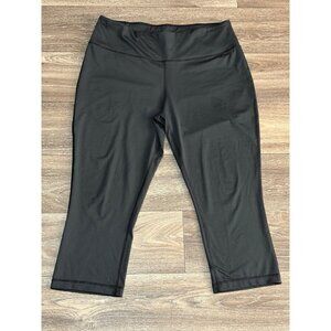 ZELOS ACTIVEWEAR SPORT CAPRI LEGGINGS BLACK WOMENS SIZE XL INSIDE POCKET PULL ON